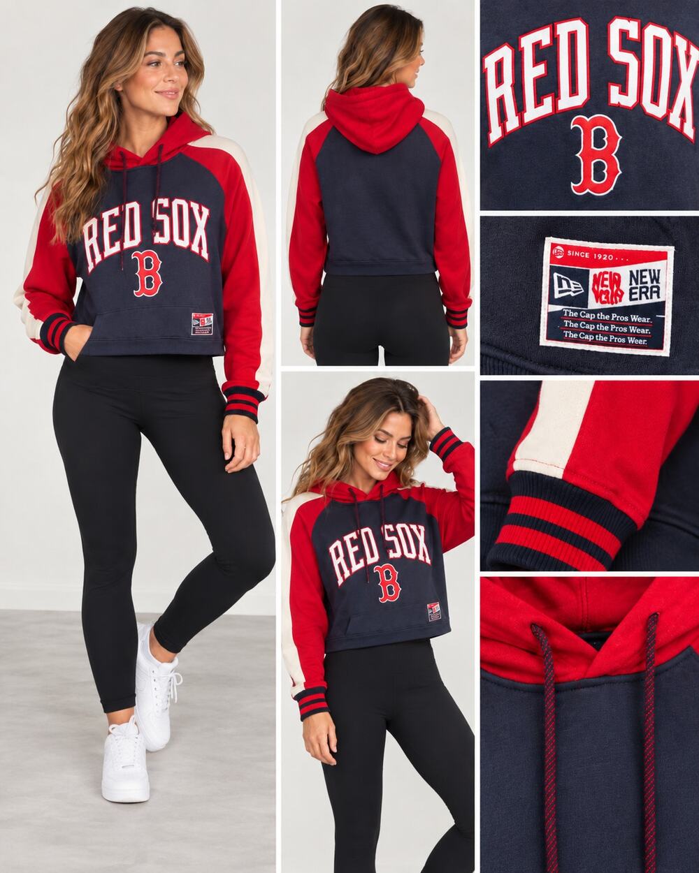 New Era Boston Red Sox Women’s Colorblock Pullover Hoodie S NWT